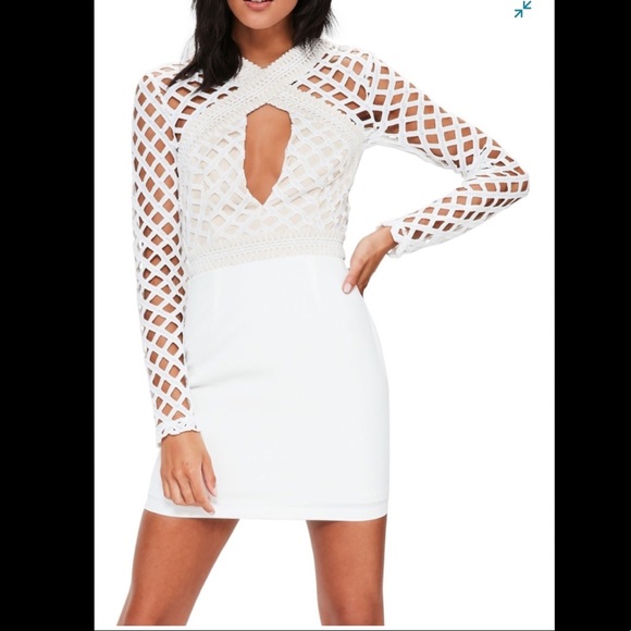 Missguided Dresses & Skirts - NWT Missguided White Lace Cut Out Dress